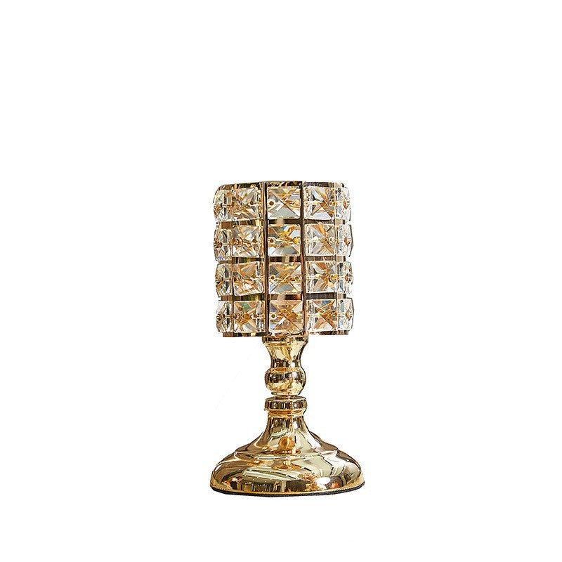 Vintage-style Gold and Crystal Candle Holder