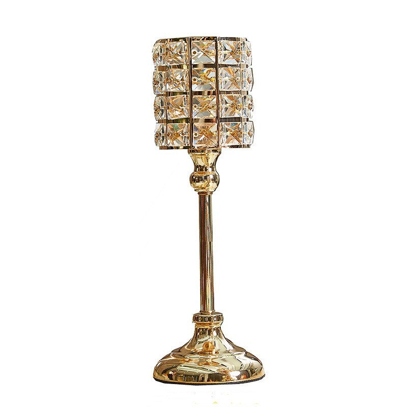 Vintage-style Gold and Crystal Candle Holder