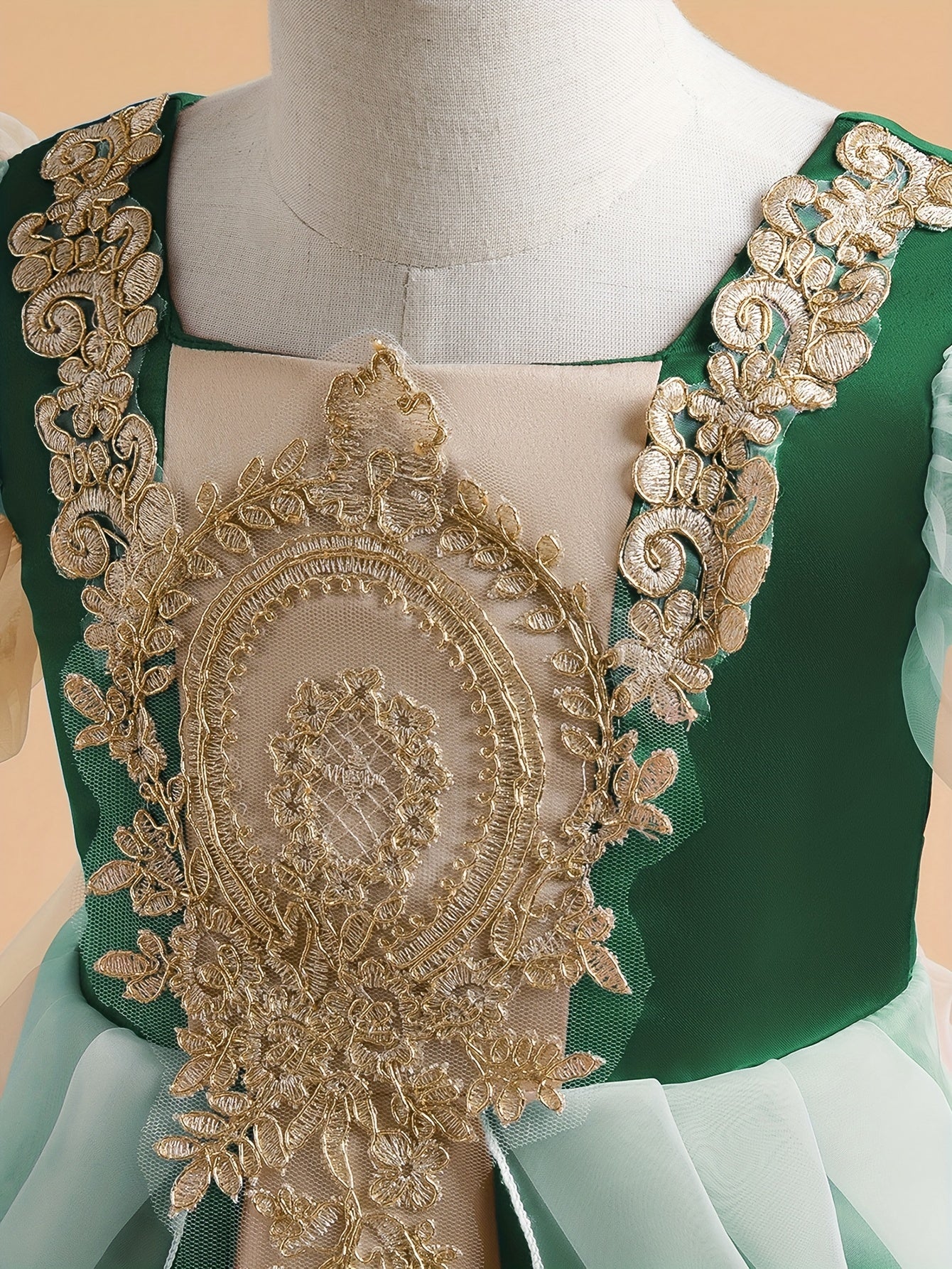 Vintage Style Flower Embroidery Princess Dress for Girls - Perfect for Parties and Photo Shoots