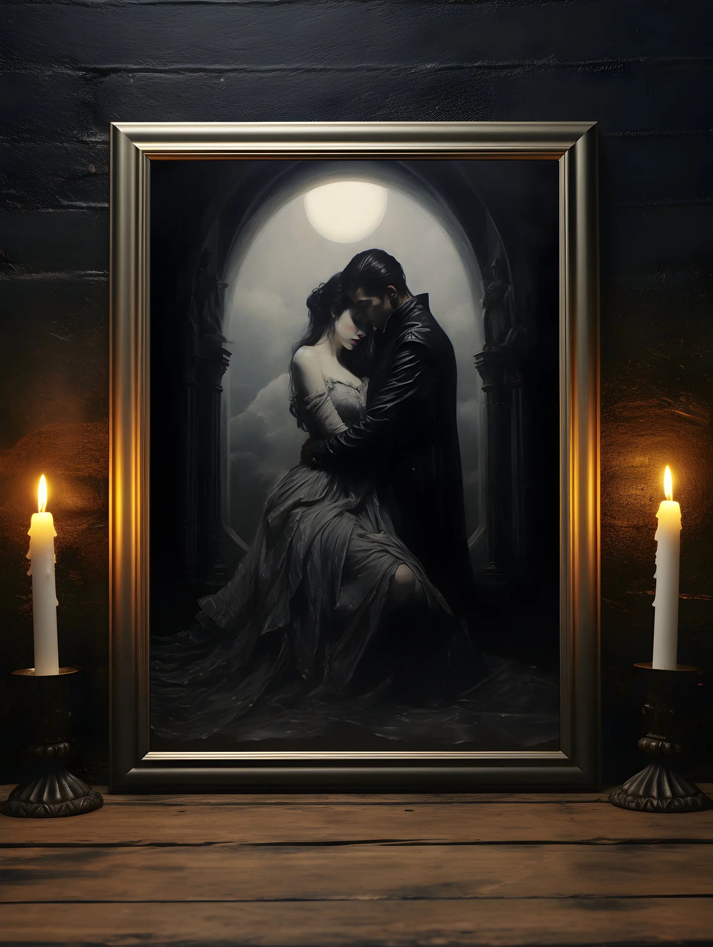 Retro Spooky Haunted Mansion Print, Canvas Painting, Halloween-Victorian Home Decor