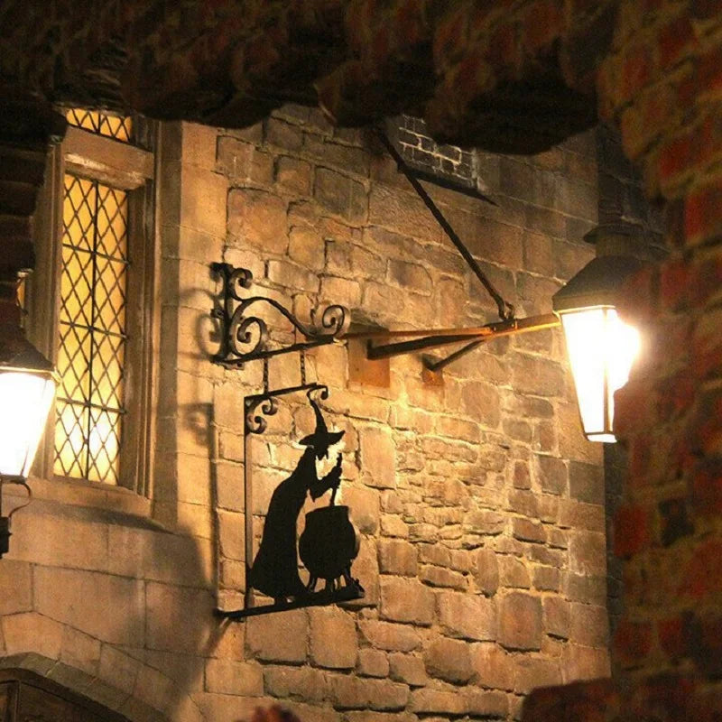 Cast Iron Halloween Cauldron Sign