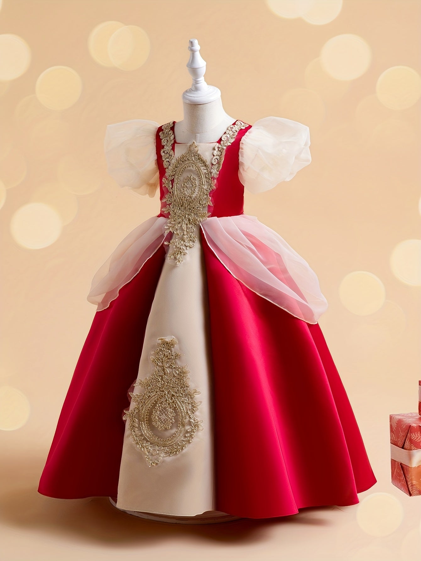 Vintage Style Flower Embroidery Princess Dress for Girls - Perfect for Parties and Photo Shoots