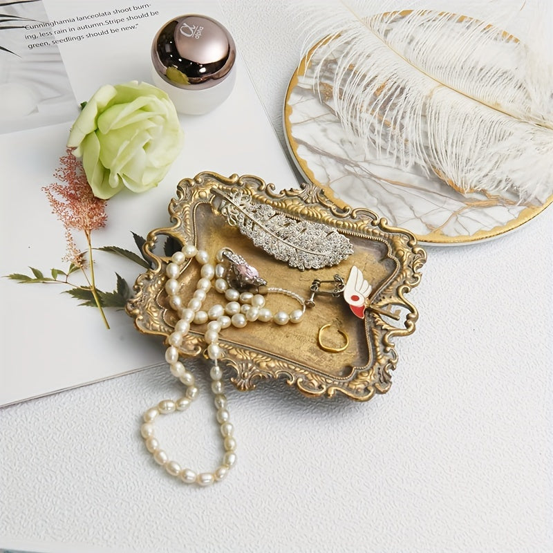 1pc Rustic Jewelry Tray - Perfect for Engagement Rings, Earrings, Necklaces - Cute Trinket Dish for Home Decor - Ideal Christmas or New Year Gift for Men and Women
