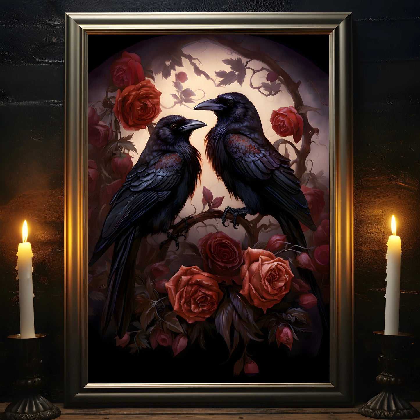 Retro Spooky Haunted Mansion Print, Canvas Painting, Halloween-Victorian Home Decor