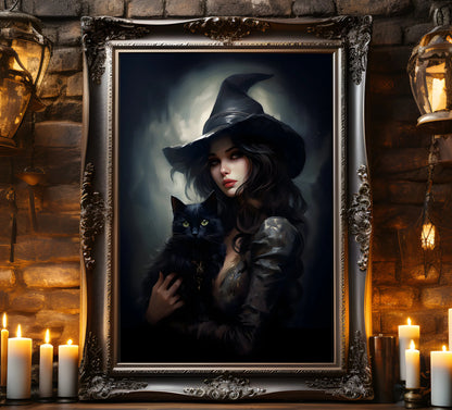 Retro Spooky Haunted Mansion Print, Canvas Painting, Halloween-Victorian Home Decor