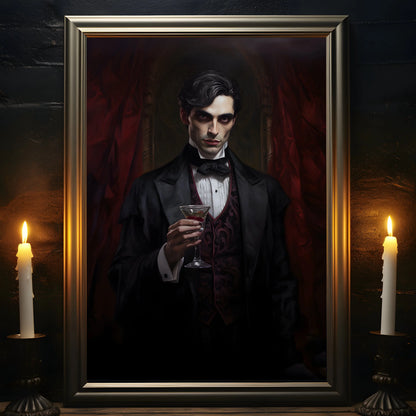 Retro Spooky Haunted Mansion Print, Canvas Painting, Halloween-Victorian Home Decor