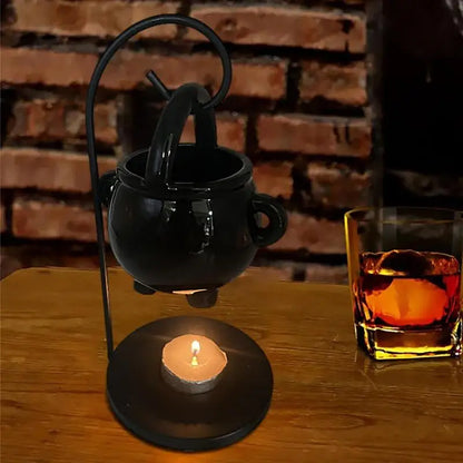 Hanging Cauldron Wax Burner, Tealight Candle Holder, Oil Burner, Halloween Decor