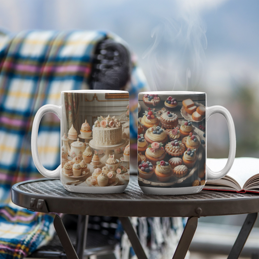 Victorian Cake & Pastries Ceramic Mug- 2 Sided Images